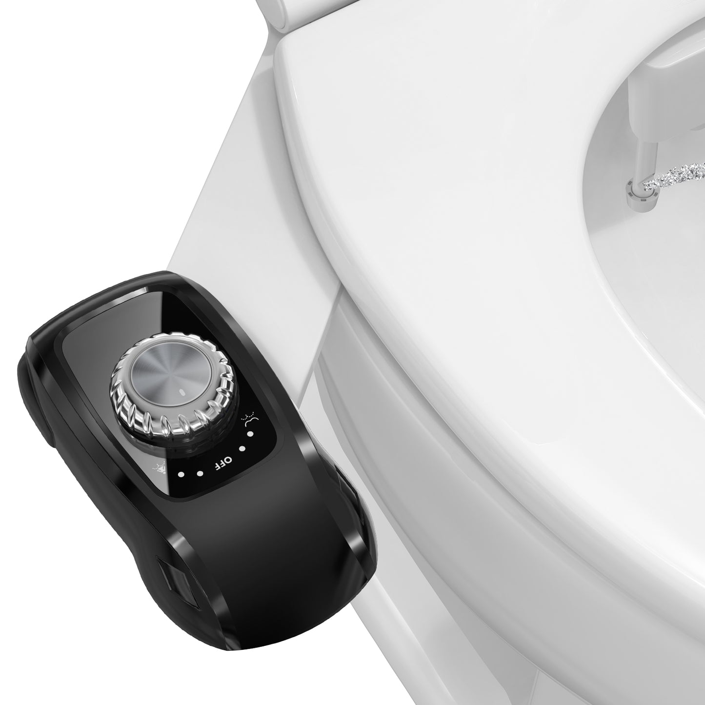 Couradric Bidet Attachment: Dual Nozzle , Hidden Nozzle, Adjustable Water Pressure- White