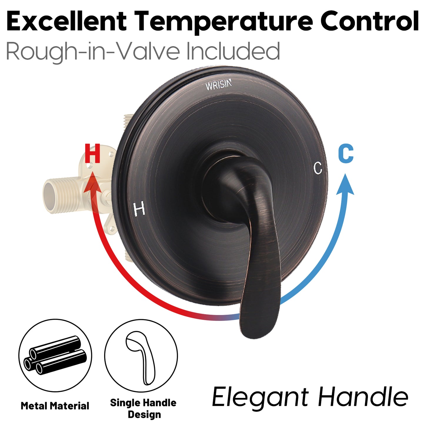Couradric Shower and Tub Faucet Set - with Tub Spout (Valve Included), Black Shower Head and Handle Set with Handheld,Matte Black