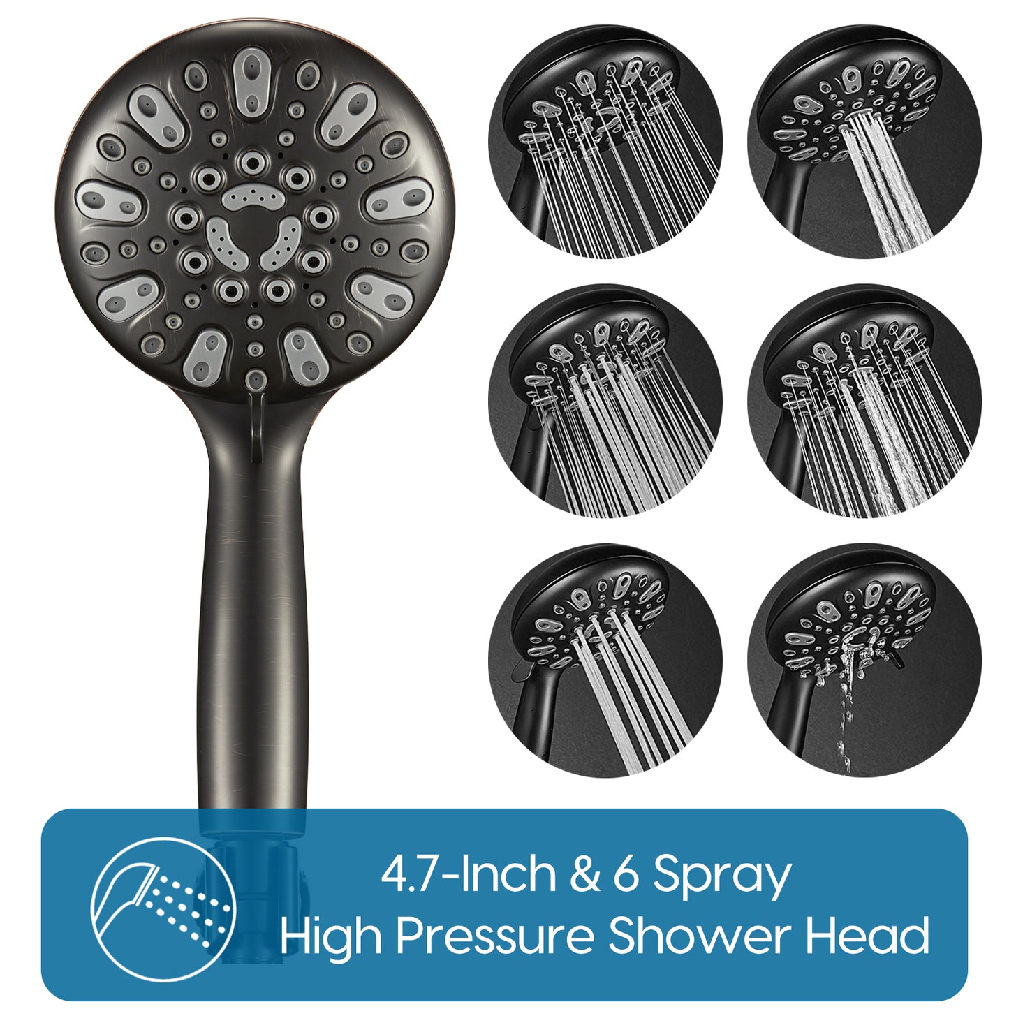 Couradric Shower and Tub Faucet Set - with Tub Spout (Valve Included), Black Shower Head and Handle Set with Handheld,Matte Black
