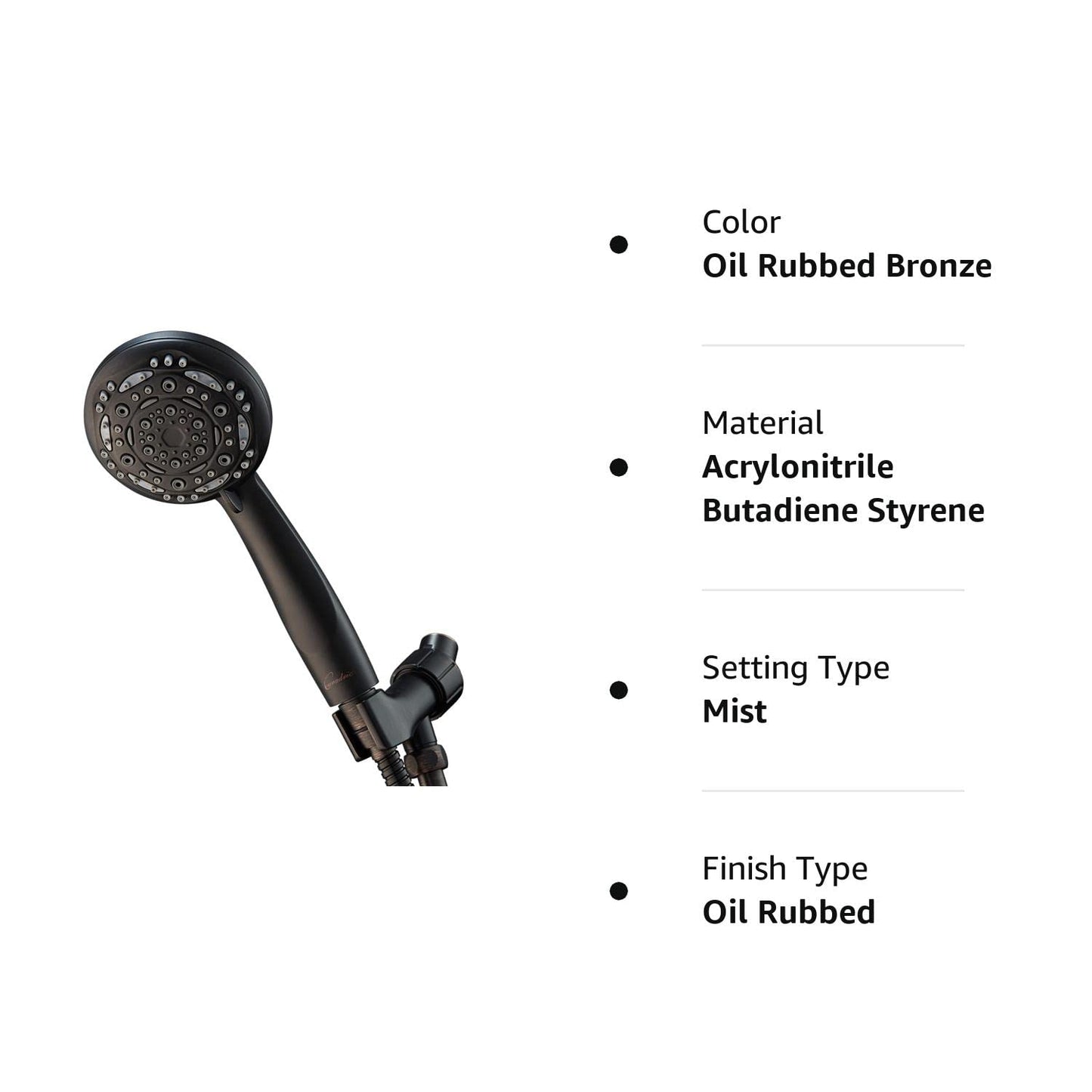 Couradric Handheld Shower Head, 7-Function High Pressure Shower Head with Brass Swivel Ball Bracket and Extra Long Stainless Steel Hose, Polished Brass, 4"