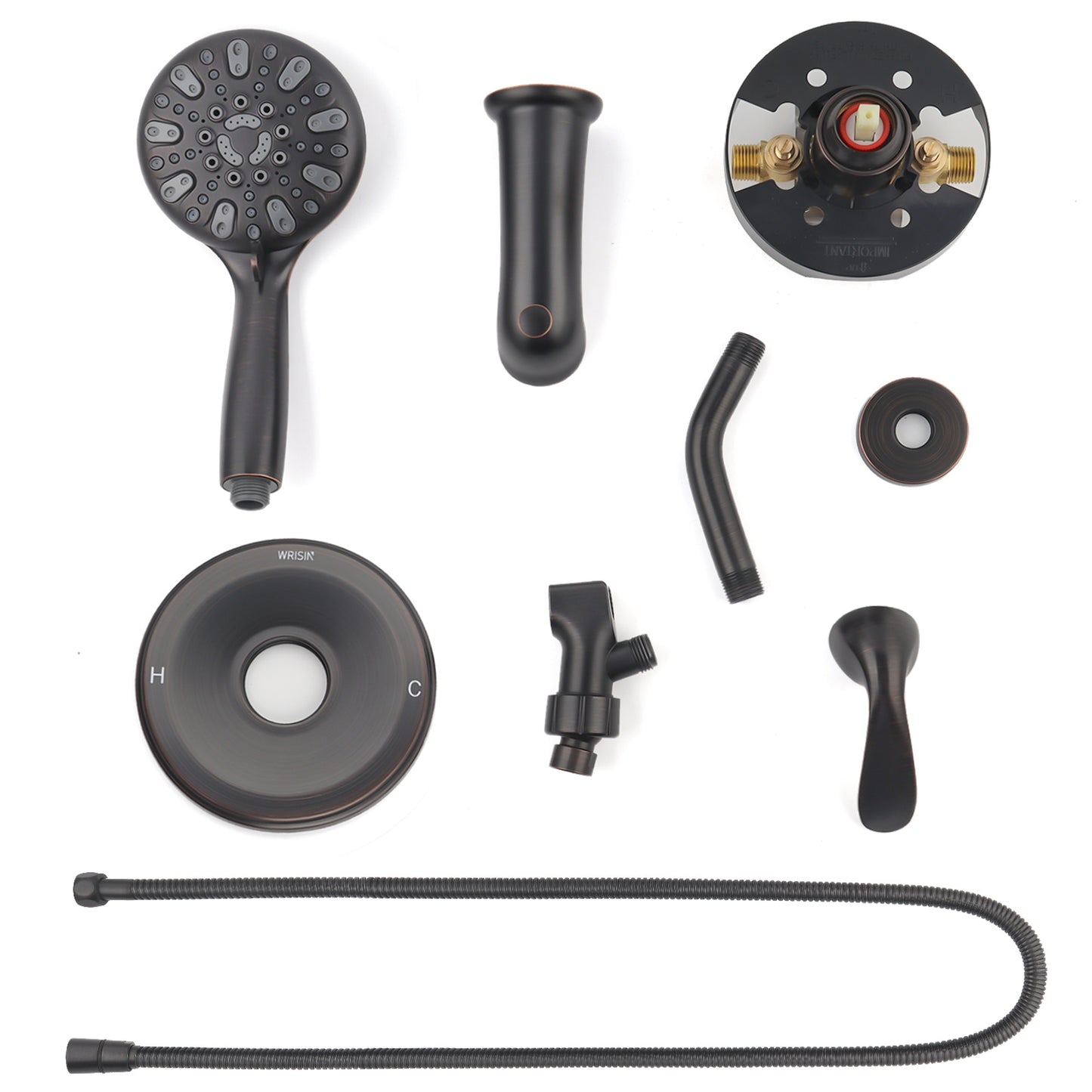 Couradric Shower and Tub Faucet Set - with Tub Spout (Valve Included), Black Shower Head and Handle Set with Handheld,Matte Black