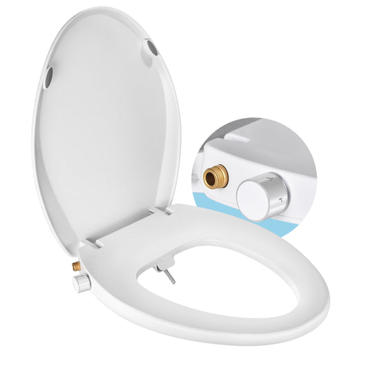Couradric White Elongated Bidet Toilet Seat