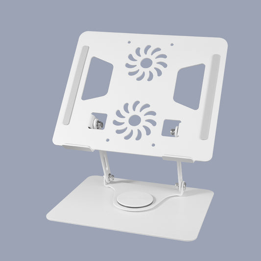 Couradric Aluminum Laptop Stand – 360° Rotating, Ergonomic Foldable, for 11-17.3",White