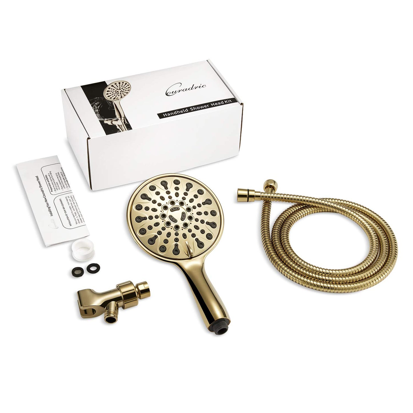 Couradric Handheld Shower Head, 6" Brushed Nickel Face 6 Spray Setting Shower Head with High Pressure, Brass Swivel Ball Mount and Extra Long Flexible Stainless Steel Hose 4.7 out of 5 stars 1,750 ratings