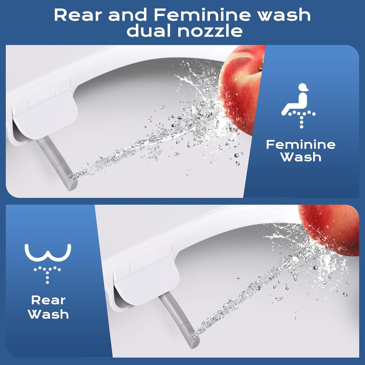 Couradric White Elongated Bidet Toilet Seat