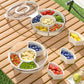 Couradric Snackle Box Container, 6 Compartment Divided Serving Tray with Lid and Handle, Snack Tray for Candy, Fruits, Nuts, Snacks