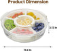 Couradric Snackle Box Container, 6 Compartment Divided Serving Tray with Lid and Handle, Snack Tray for Candy, Fruits, Nuts, Snacks