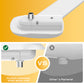 Couradric Bidet Attachment: Dual Nozzle , Hidden Nozzle, Adjustable Water Pressure- White