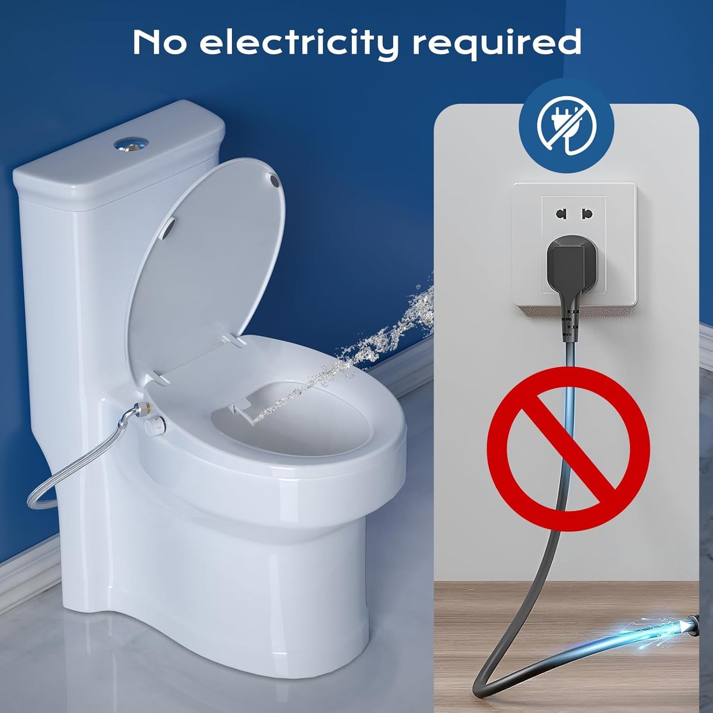 Couradric White Elongated Bidet Toilet Seat