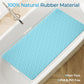 Bathtub Mat Non Slip - Natural Rubber Bath Tub Shower Safety Mat - 16 x 28 Inch Shower Mats with Suction Cups - Delicate Diamond Pattern - Softer - BPA Free - Machine Washable - Elegant Blue