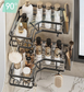 Couradric 5-Piece Corner Shower Caddy Set -Includes Corner Shelf, Soap Holder, Toothbrush Holder, Strong Load-Bearing Without Drilling