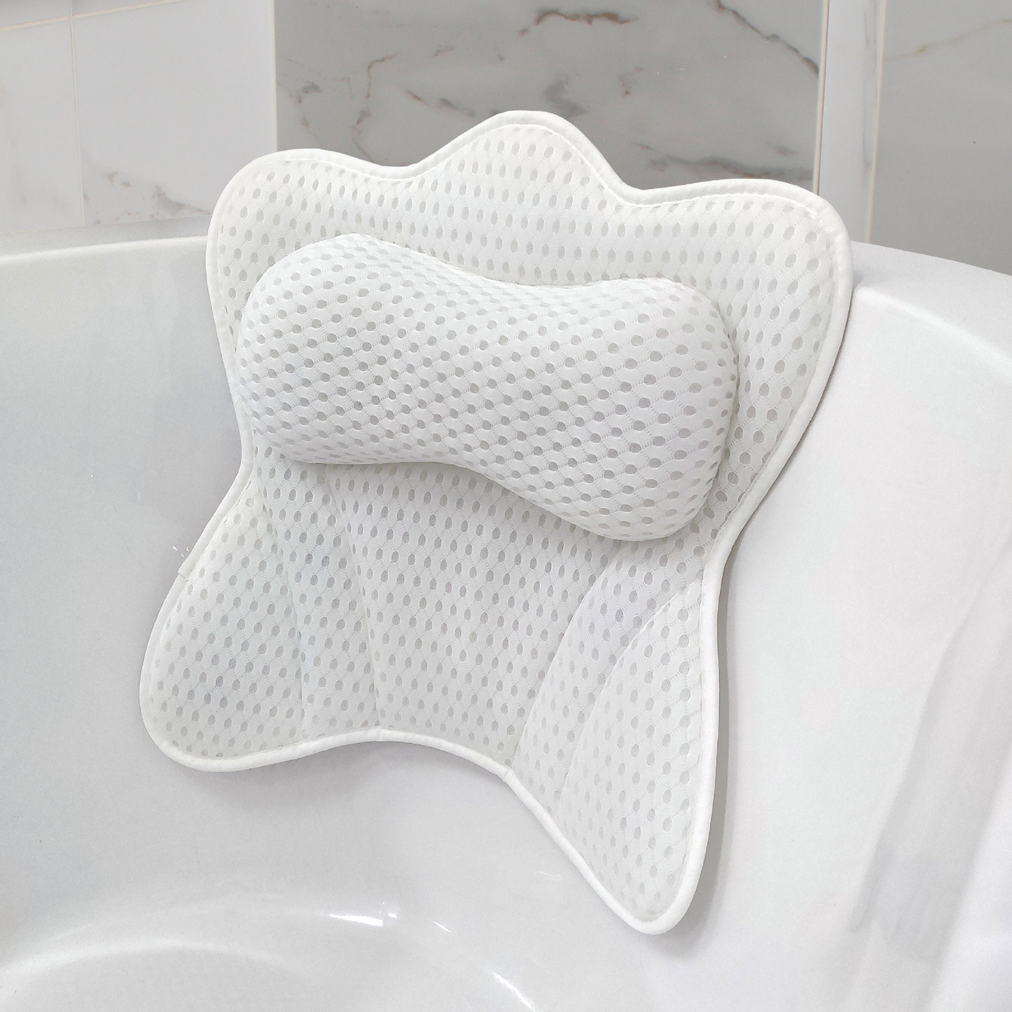 Couradic Bath Pillow Ergonomic Luxury Bathtub Pillow with Head,Neck, Shoulder and Back Support, 4D Bath Pillows for tub with 6 Powerful Suction Cups, Fits All Bathtub