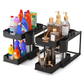 Couradric Under Sink Organizer - 2-Tier Slide-Out,Rust-Resistant Steel Bathroom & Kitchen Cabinet Organizer, Space Saving Storage Solution