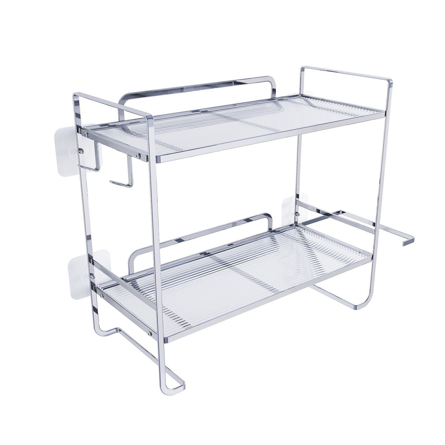 Couradric Over the Toilet Storage Cabinet , No Drill Stand/Hang Bathroom Organizer, 2-Tier ,Black