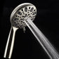 Couradric Handheld Shower Head, 6 Spray Setting High Pressure Shower Head with Brass Swivel Ball Bracket and Extra Long Stainless Steel Hose, Brushed Nickel, 5"