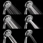 Couradric Handheld Shower Head, 6 Spray Setting High Pressure Shower Head with Brass Swivel Ball Bracket and Extra Long Stainless Steel Hose, Brushed Nickel, 5"