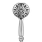 Couradric Handheld Shower Head, 6 Spray Setting High Pressure Shower Head with Brass Swivel Ball Bracket and Extra Long Stainless Steel Hose, Brushed Nickel, 5"