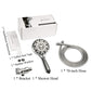 Couradric Handheld Shower Head, 6 Spray Setting High Pressure Shower Head with Brass Swivel Ball Bracket and Extra Long Stainless Steel Hose, Brushed Nickel, 5"
