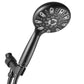 Couradric Handheld Shower Head, 6 Spray Setting High Pressure Shower Head with Brass Swivel Ball Bracket and Extra Long Stainless Steel Hose, Brushed Nickel, 5"