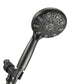 Couradric Handheld Shower Head, 6 Spray Setting High Pressure Shower Head with Brass Swivel Ball Bracket and Extra Long Stainless Steel Hose, Brushed Nickel, 5"