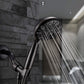 Couradric Handheld Shower Head, 6 Spray Setting High Pressure Shower Head with Brass Swivel Ball Bracket and Extra Long Stainless Steel Hose, Brushed Nickel, 5"