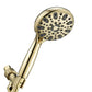 Couradric Handheld Shower Head, 6 Spray Setting High Pressure Shower Head with Brass Swivel Ball Bracket and Extra Long Stainless Steel Hose, Brushed Nickel, 5"